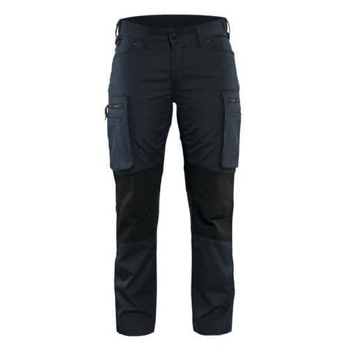 Pantaloni stretch da donna per servizi blu marino scuro/neri