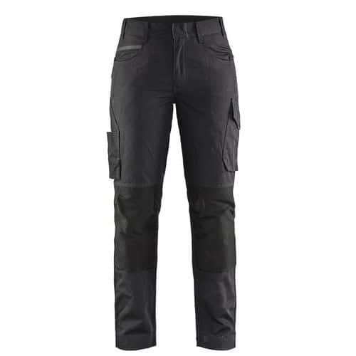 Pantaloni service con stretch donna Nero / Grigio scuro