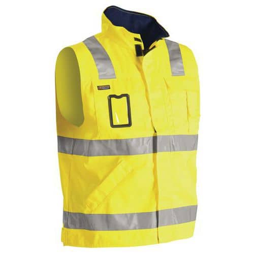 Gilet senza maniche ad alta visibilità giallo fluorescente/blu marino