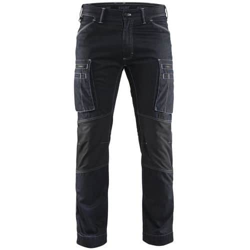 Pantaloni Service con inserti stretch Blu marino/Nero