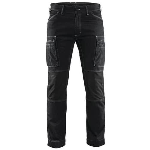 Pantaloni Service con inserti stretch Nero