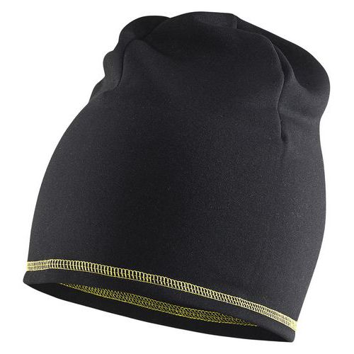 Cappello in pile nero/giallo