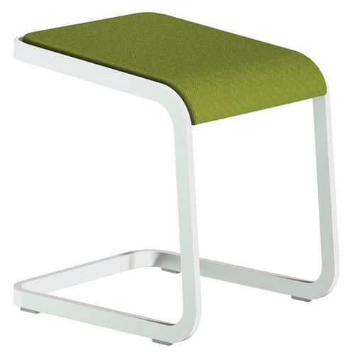 Sgabello ergonomico basso con base bianca C-Stool