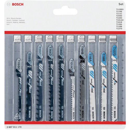 Set da 10 lame legno e metallo JSB 83 - 92 - 100 mm - Bosch