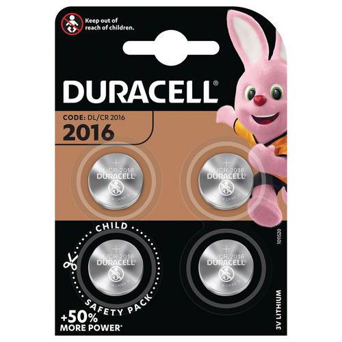 Pila a bottone al litio 2016 - Confezione da 4 - Duracell