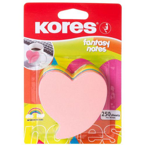 Post-it riposizionabile fantasia a cuore - Kores