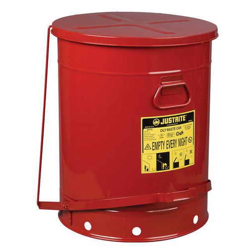 Bidone per rifiuti oleosi rosso 80 L - Justrite