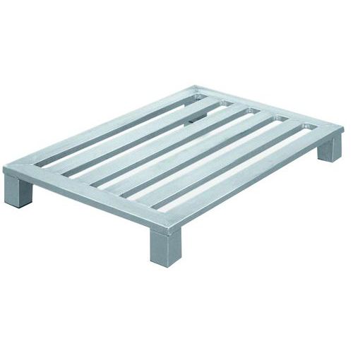 Pallet piatto in alluminio con piedi angolari - Zarges