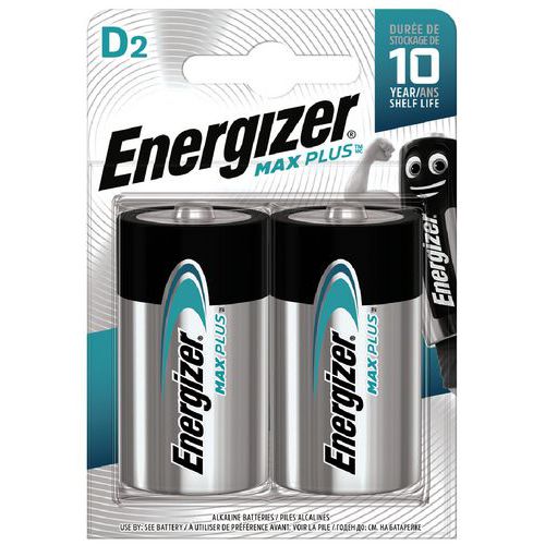 Pila alcalina Max Plus D/LR20 FSB2 - Lotto da 2 - Energizer