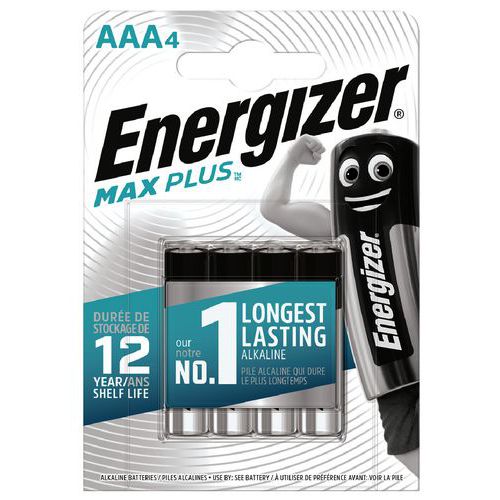 Pila alcalina Max Plus AAA/LR03 FSB4 - Lotto da 4 - Energizer