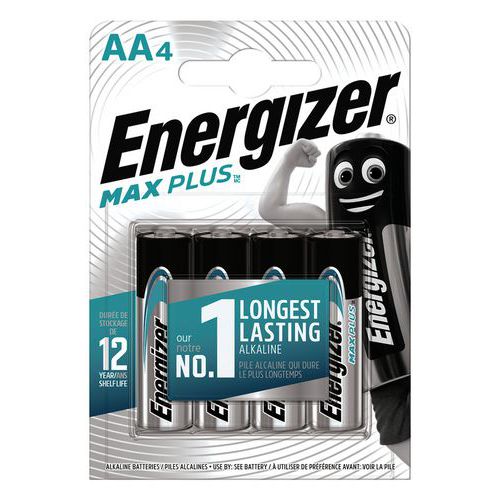 Pila alcalina Max Plus AA/LR6 FSB4 - Lotto da 4 - Energizer