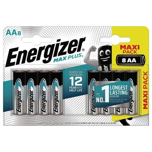 Pila alcalina Max plus AA/LR6 FSB8 - Lotto da 8 - Energizer