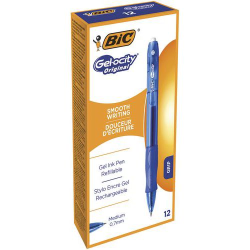 Penna roller Gelocity - Punta 0,7 mm - Confezione da 12 - Bic