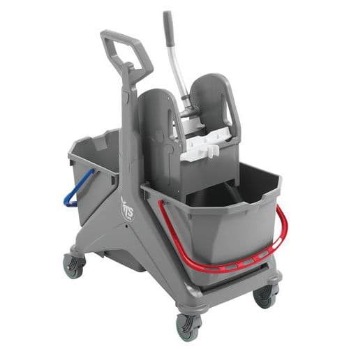 Carrello per pulizie Nickita 2x25L e vano porta-prodotti - TTS