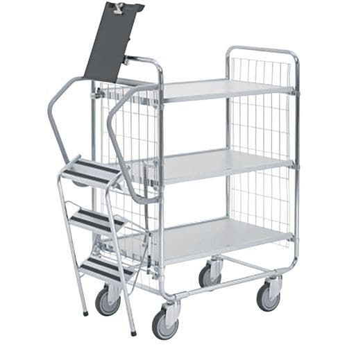 Carrello con scala - 3 ripiani - Portata 200 kg