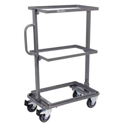 Carrello in acciaio per contenitori - Portata 200 kg - Manutan Expert