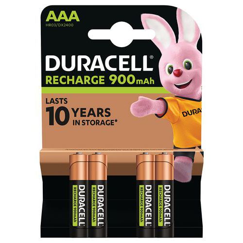 Pila ricaricabile 900 mAh AAA LR3 - Confezione da 4 - Duracell