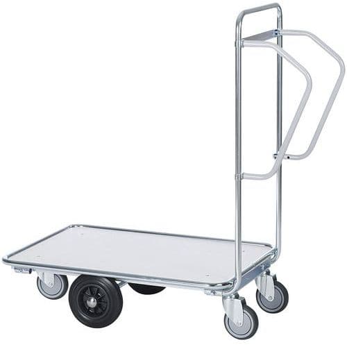 Carrello con piattaforma con maniglie verticali - Portata 300 kg