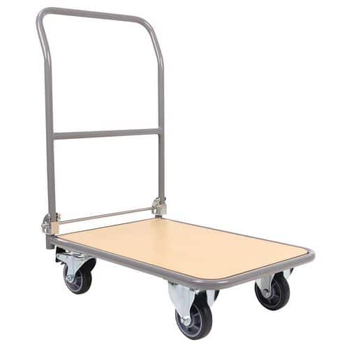 Carrello in acciaio con sponda ribaltabile - Portata 250 kg - Manutan Expert