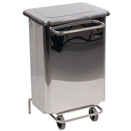 Cassonetto mobile a pedale ignifugo in inox lucido 70 L - Manutan Expert