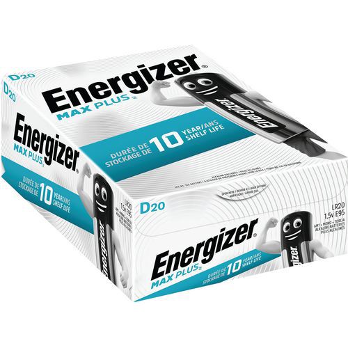 Pila alcalina Max Plus D - Lotto da 20 - Energizer