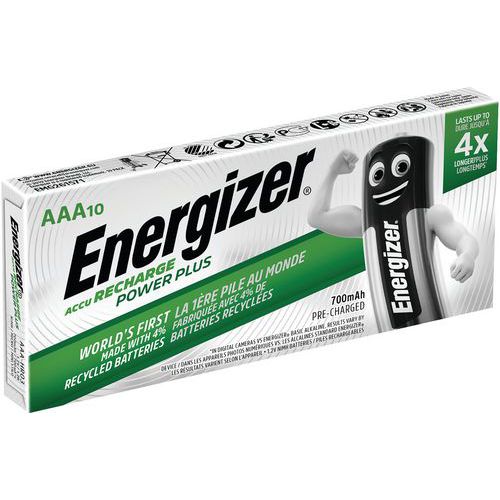 Pila ricaricabile Power Plus HR03/AAA 700mAh - Lotto da 10 - Energizer