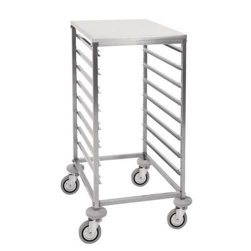 Carrello portateglie GN in acciaio inox con guida a C - altezza 850 mm