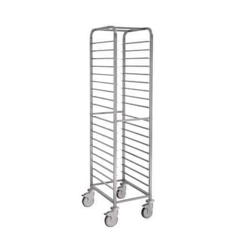 Carrello portateglie GN in acciaio Inox con guide a C - altezza 1800 mm