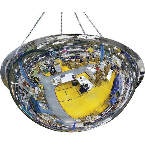 Specchio emisferico a mezza cupola Plexi+ - Visibilità a 360° - Fissaggio tramite magneti - Kaptorama