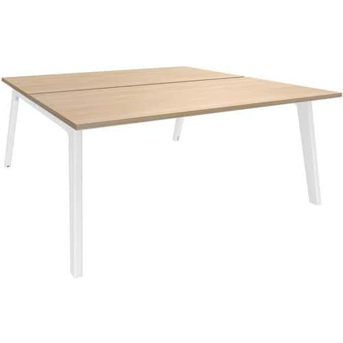 Scrivania bench con gambe in carbone e piano in rovere Steely