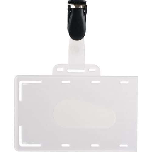 Lotto da 50 badge con clip in PVC duro - Pavo