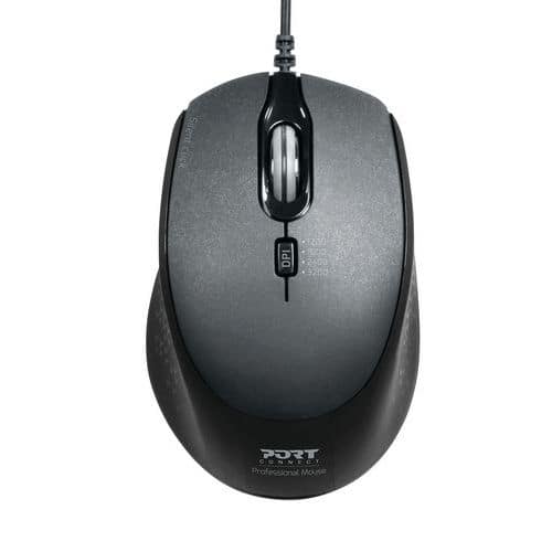 Mouse con filo Pro silenzioso nero - Port Connect