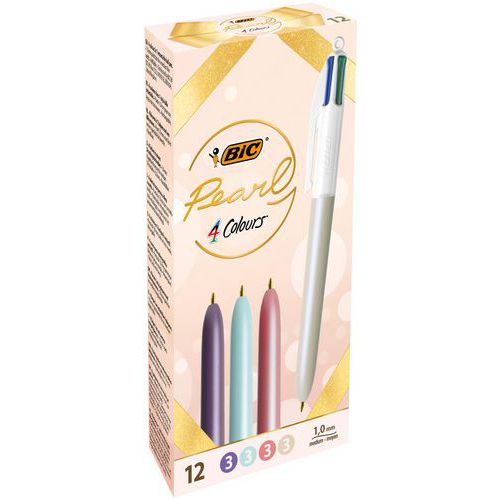 Penna 4 colori Pearl - 4 colori assortiti - Bic