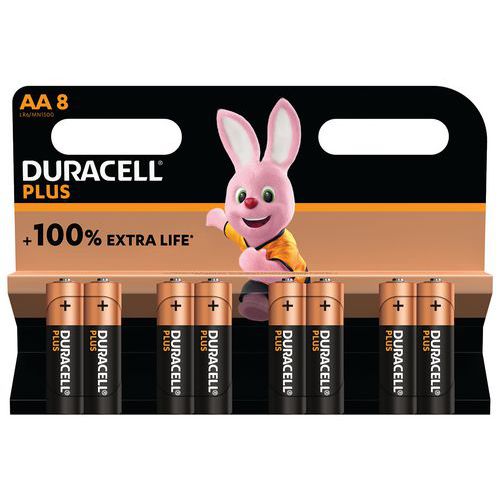 Pila alcalina AA Plus 100% - 4 - 8 o 12 unità - Duracell