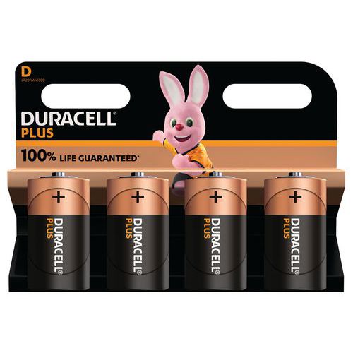 Pila alcalina D Plus 100% - 2 o 4 unità - Duracell