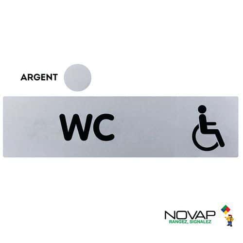 Targa per porta in plexiglas - WC persone disabili - Oro/argento - Novap