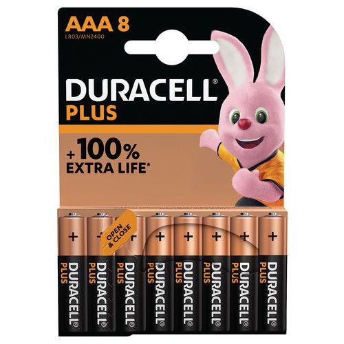 Pila alcalina AAA Plus 100% - 4 - 8 o 12 unità - Duracell