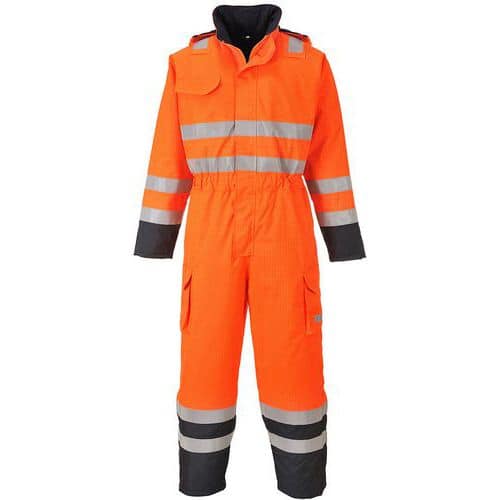 Tuta bizflame rain multinorma hi-vis nero - Portwest