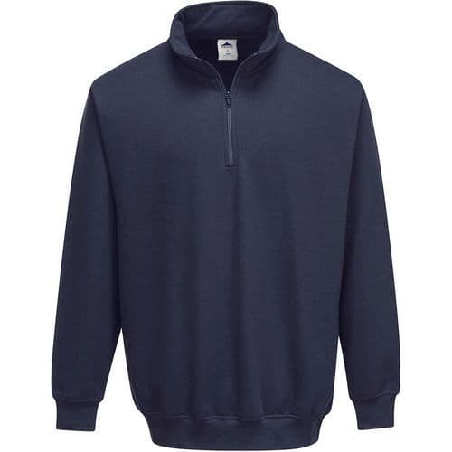 Felpa sorrento collo zip  blu navy - Portwest