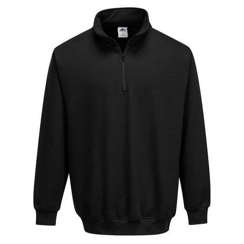 Felpa sorrento collo zip nero - Portwest