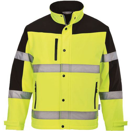 Giacca Softshell a 3 strati ad alta visibilità giallo/nero - Portwest