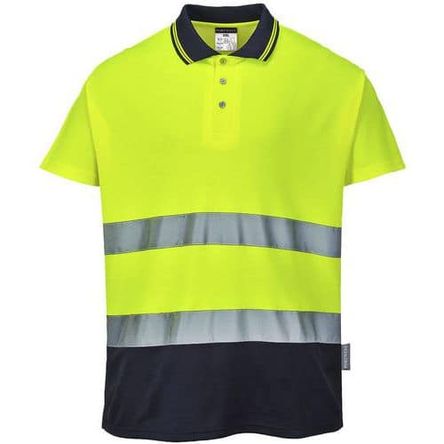 Polo in cotone bicolore giallo/navy - Portwest