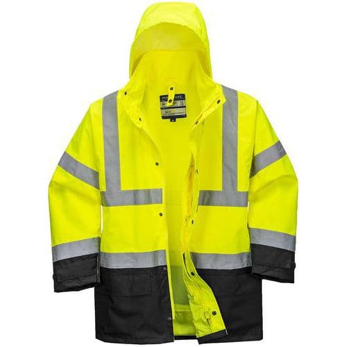 Parka Executive 5-in-1 bicolore ad alta visibilità giallo/nero - Portwest