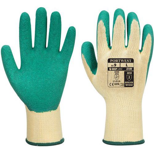 Guanti grip rivestito di lattice verde - Portwest