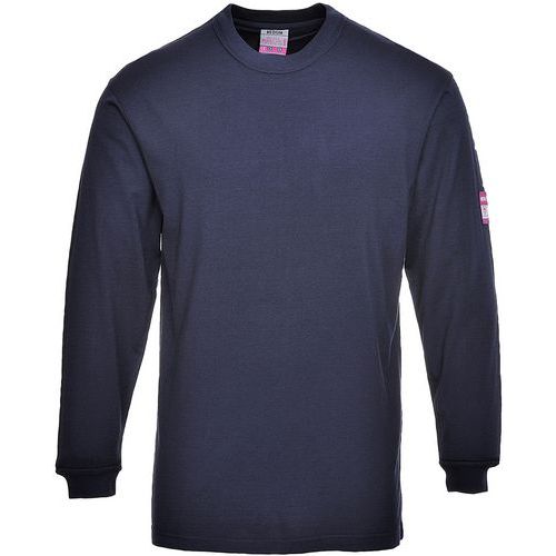 T-shirt maniche lunghe ignifuga e antistatica   blu navy - Portwest