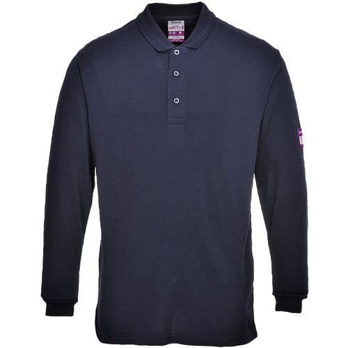 Polo manica lunga antistatica ignifuga  blu navy - Portwest