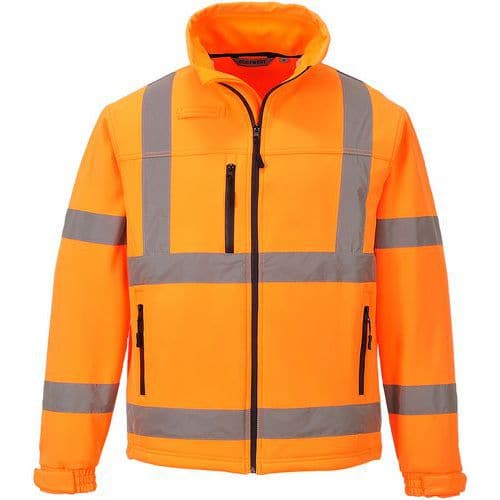 Giacca Softshell a 3 strati ad alta visibilità arancione - Portwest