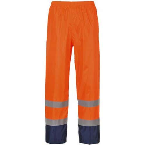 Pantaloni antipioggia ad alta visibilità arancione/blu navy - Portwest