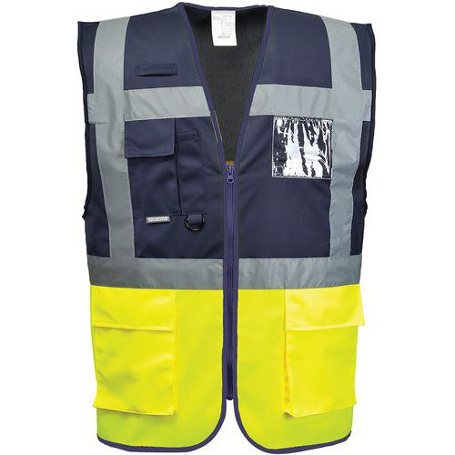 Gilet executive paris giallo/blu navy - Portwest