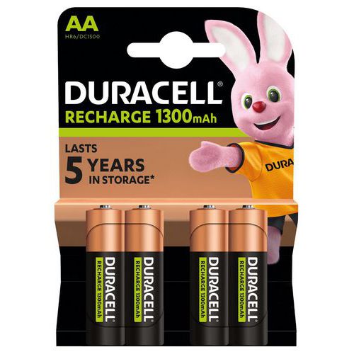 Pila ricaricabile 1300mAh AA - Confezione da 4 - Duracell